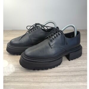 COS Leather Derby Chunky Platform Lug Sole Lace Up Oxfords Black 37 Minimalist